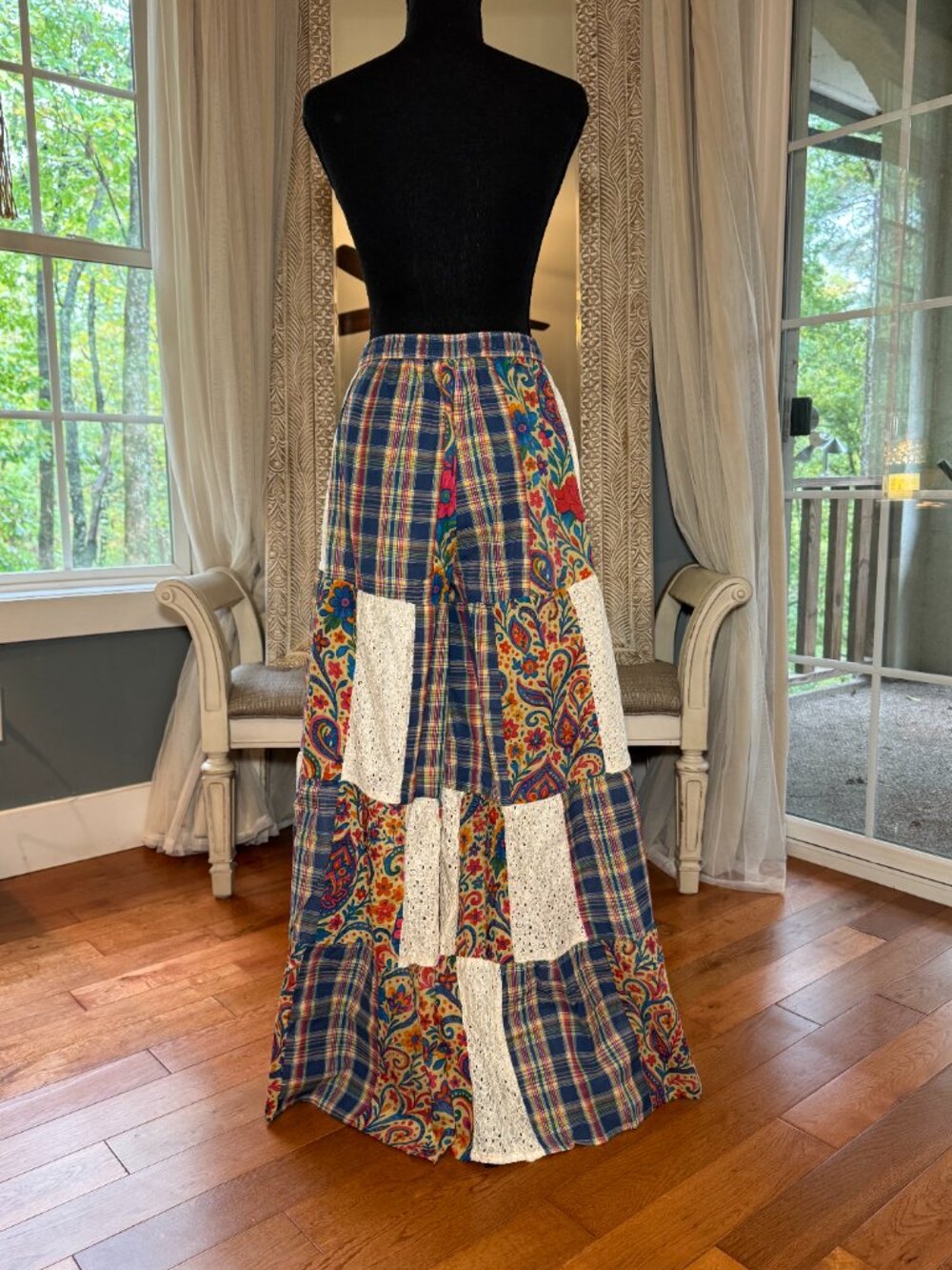 Natural Life Patti Patchwork Palazzo Pants Small NWT Boho Festival Wide Leg - Picture 4 of 9